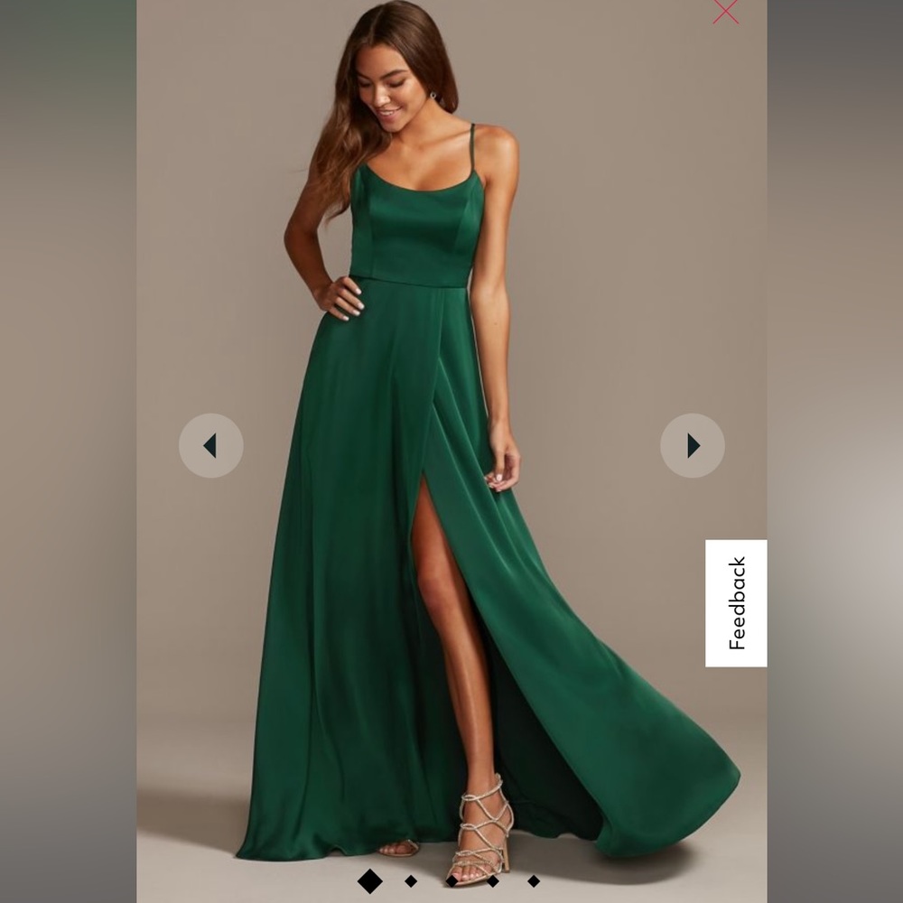 crepe-back satin spaghetti strap bridesmaid dress